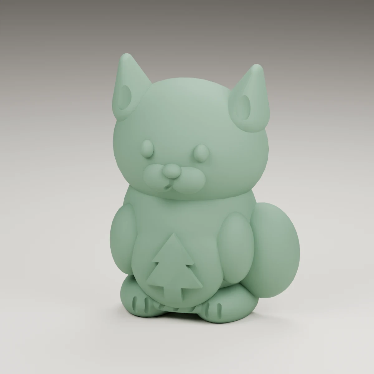 pumpkin fox — render of the supplied sculpted V2 geometry