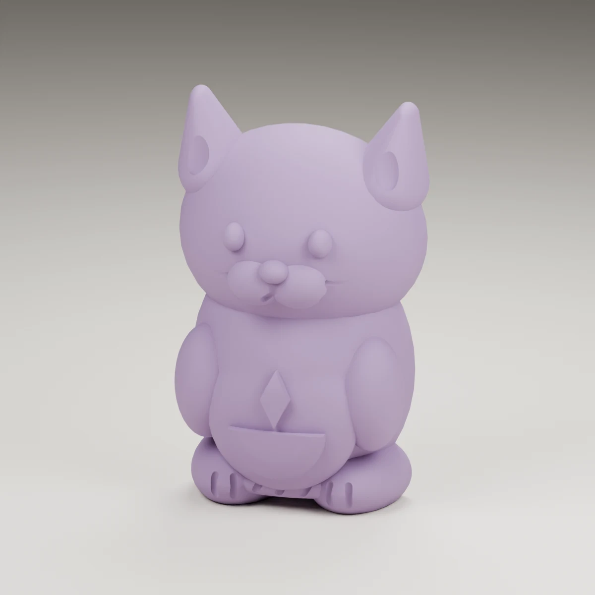 blossom cat — render of the supplied sculpted V2 geometry