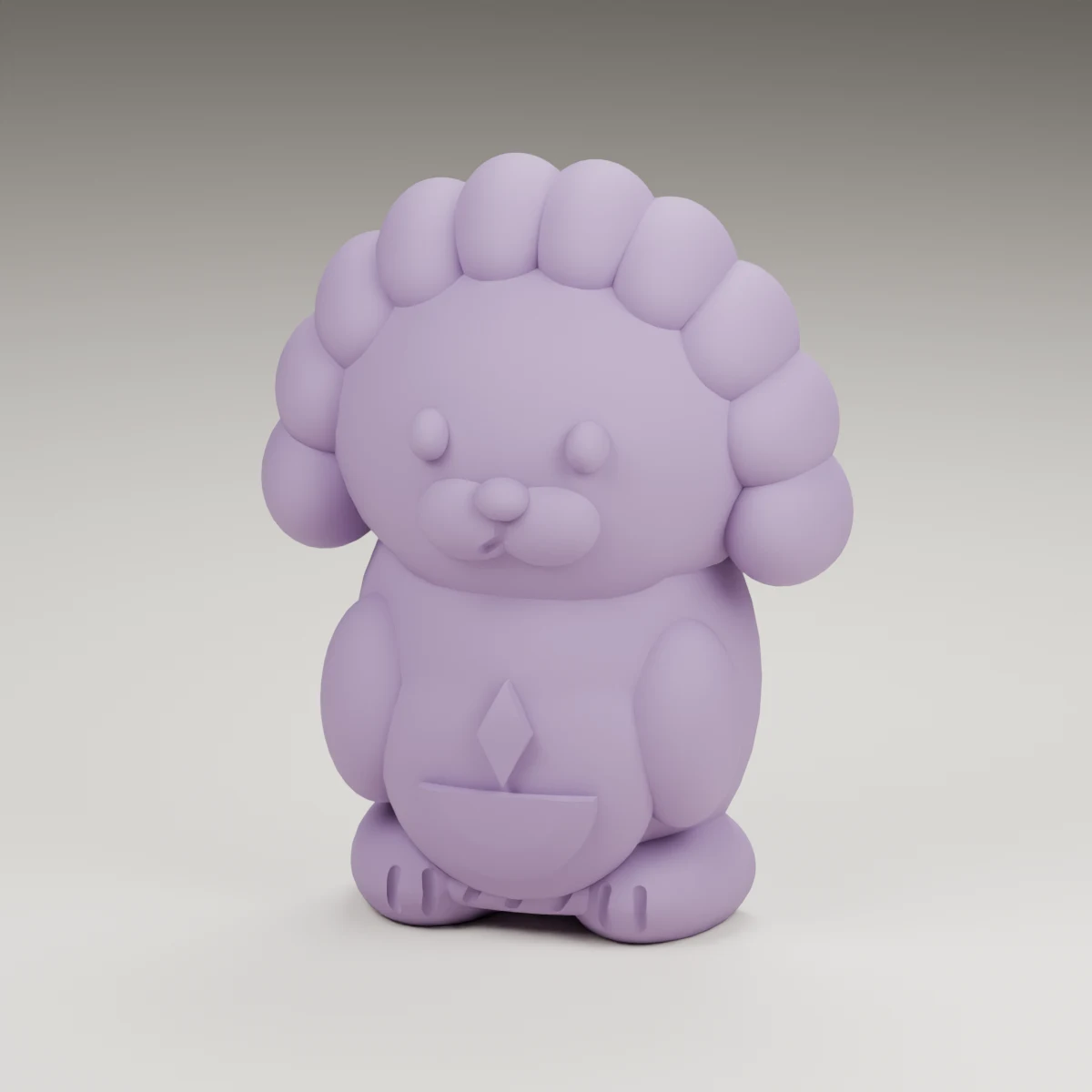 clover hedgehog — render of the supplied sculpted V2 geometry