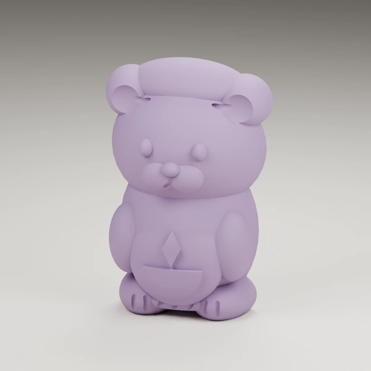 dreidel bear — render of the supplied sculpted V2 geometry