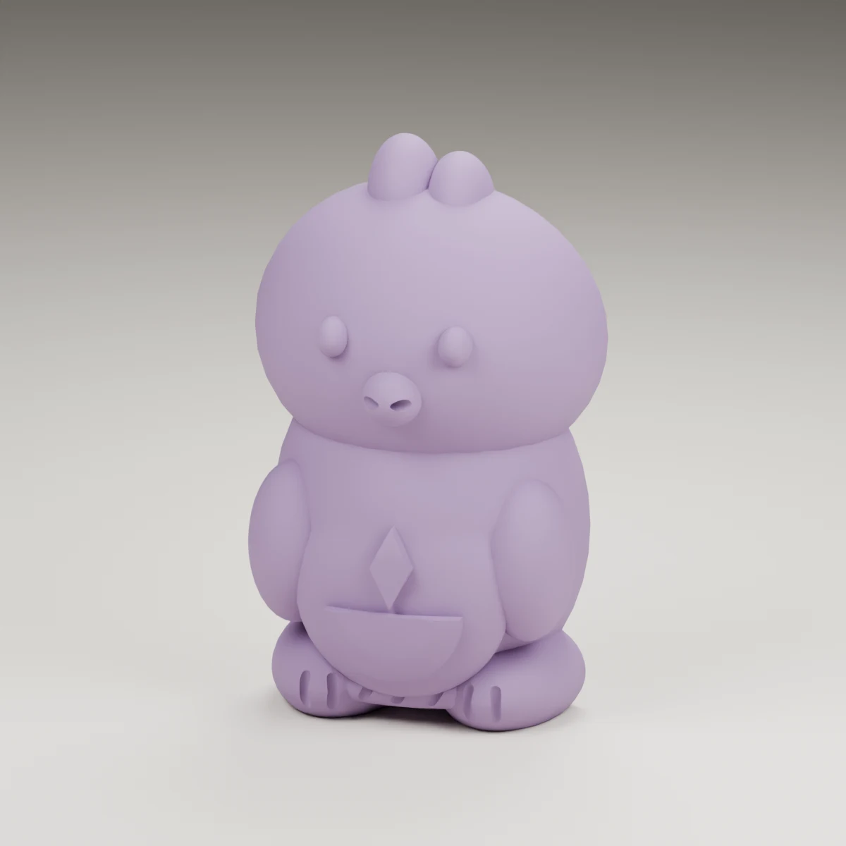 eggshell chick — render of the supplied sculpted V2 geometry