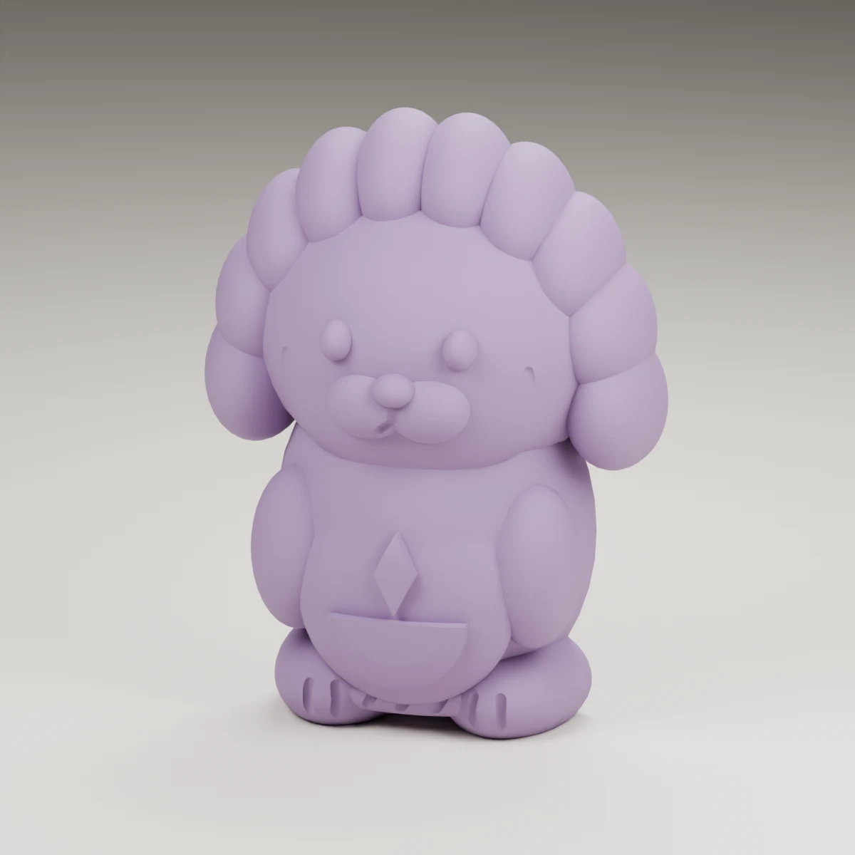 evergreen hedgehog — render of the supplied sculpted V2 geometry