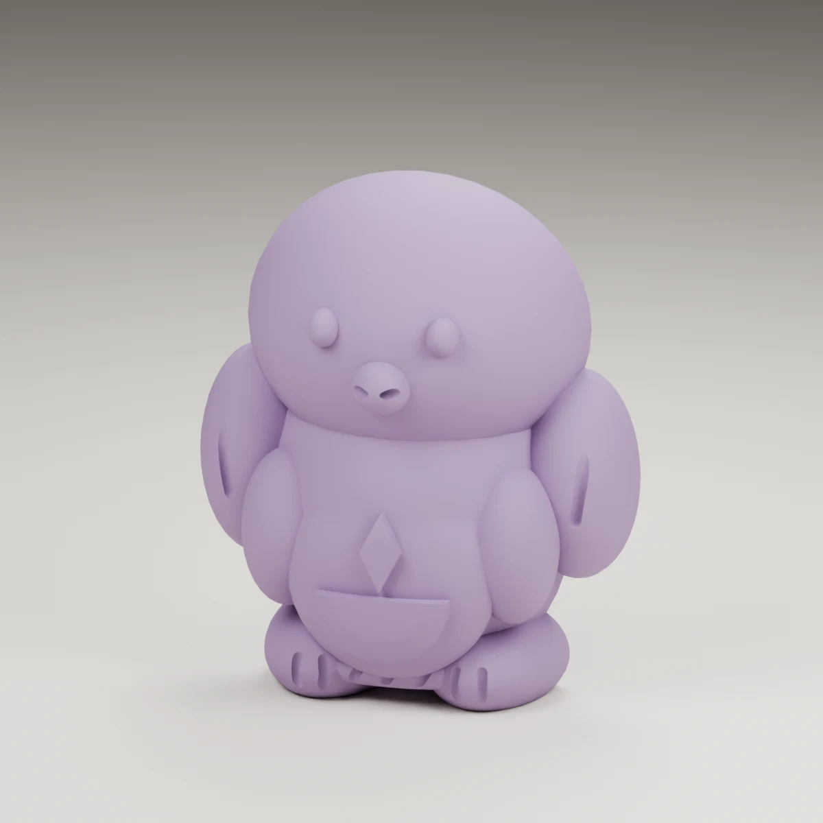 harvest penguin — render of the supplied sculpted V2 geometry