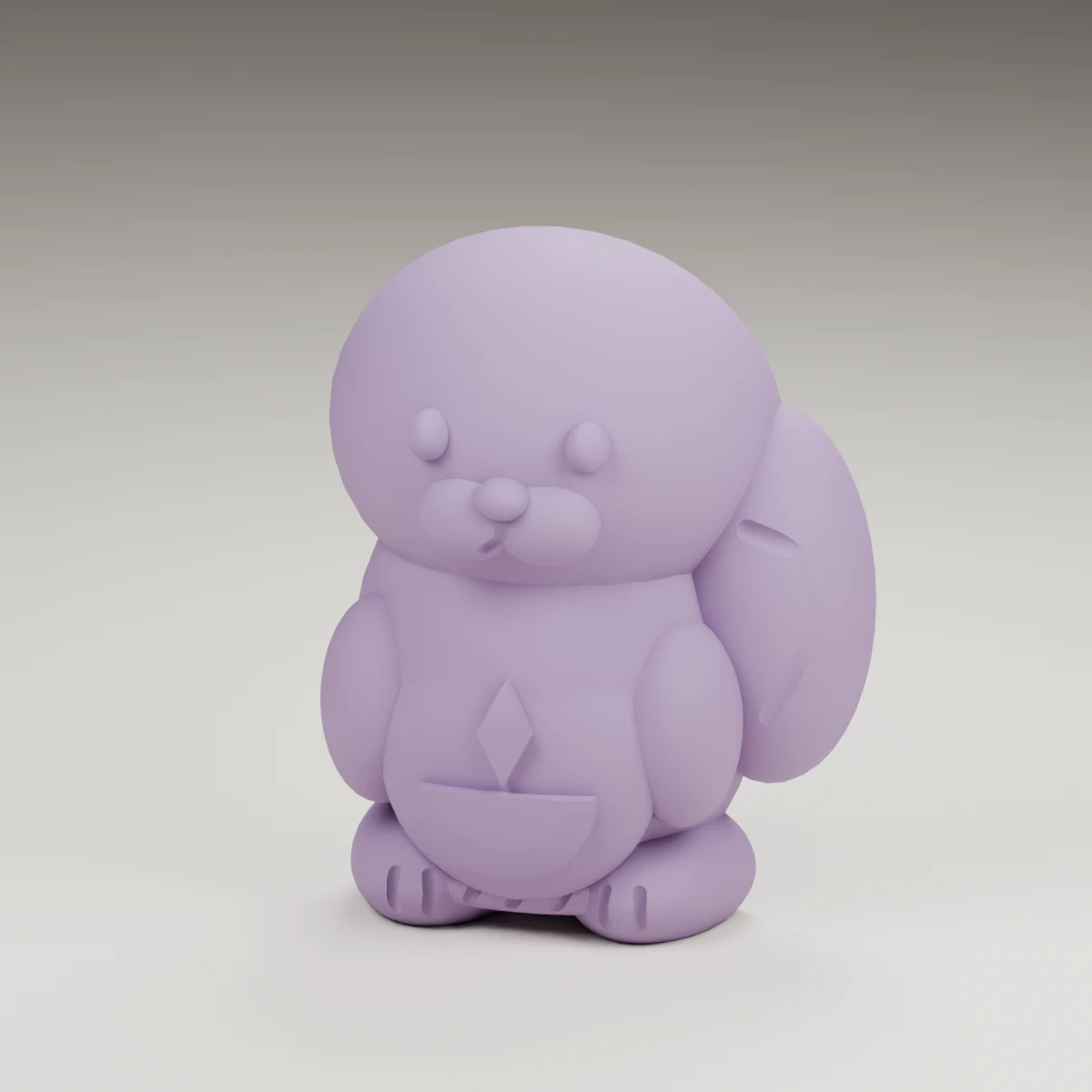 harvest squirrel — render of the supplied sculpted V2 geometry