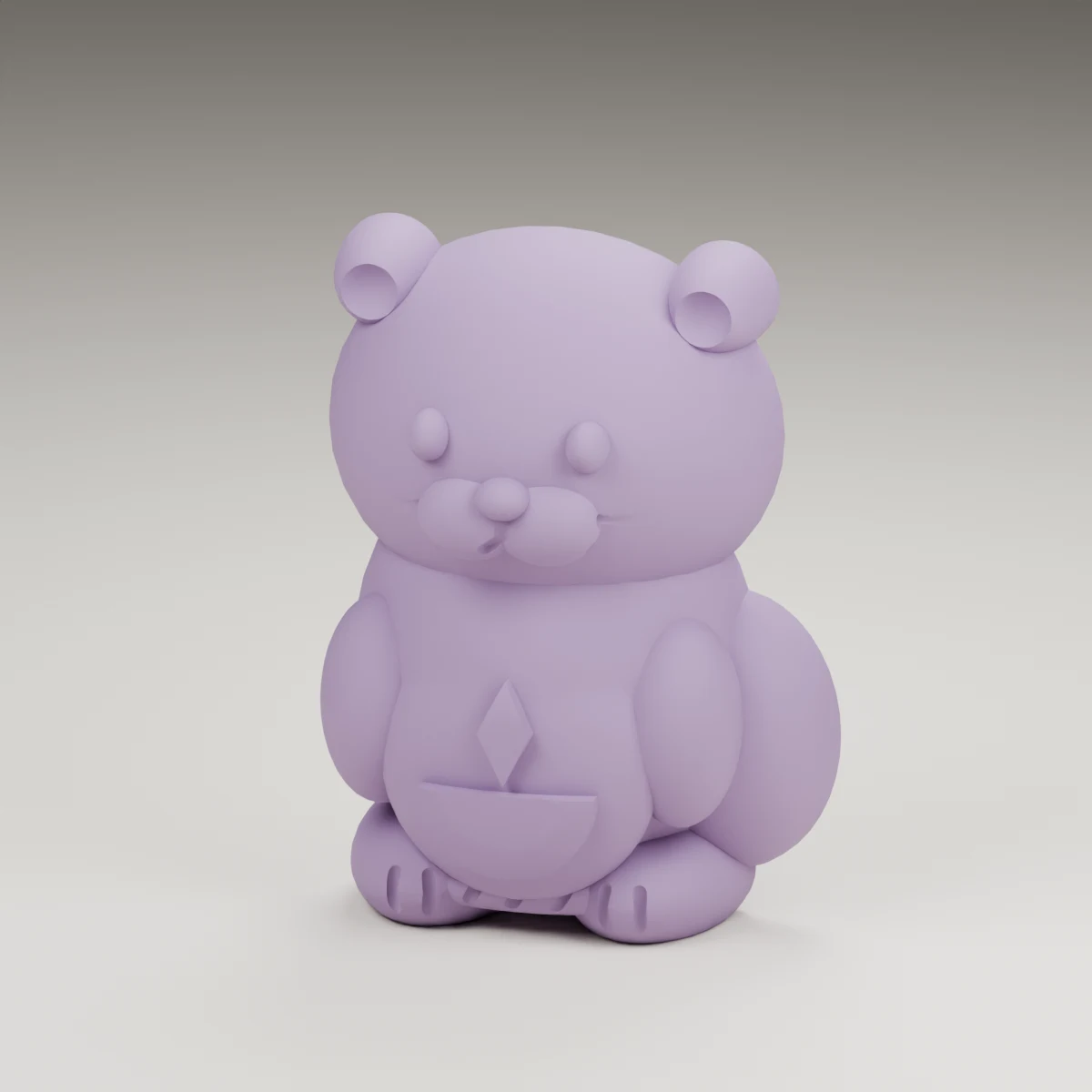 heart otter — render of the supplied sculpted V2 geometry