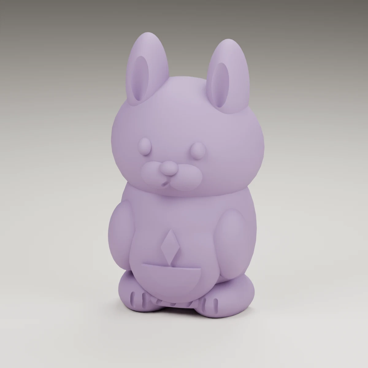 lantern bunny — render of the supplied sculpted V2 geometry