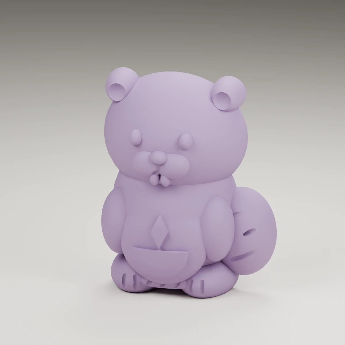 maple beaver — render of the supplied sculpted V2 geometry