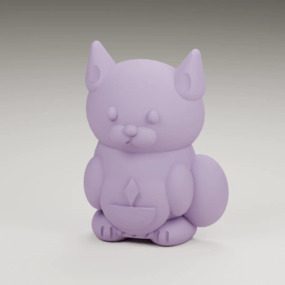 pumpkin fox — render of the supplied sculpted V2 geometry