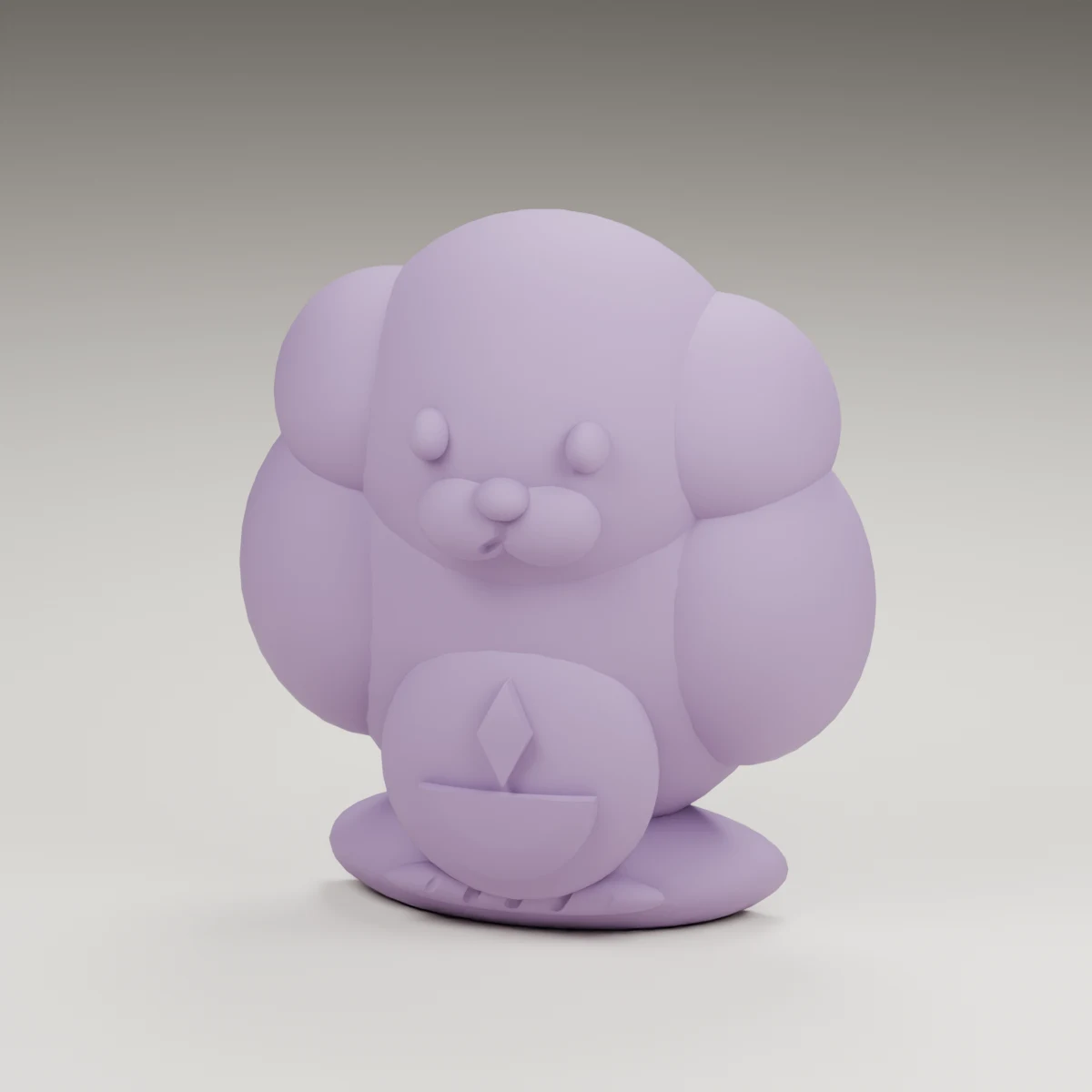 rainbow cloud — render of the supplied sculpted V2 geometry