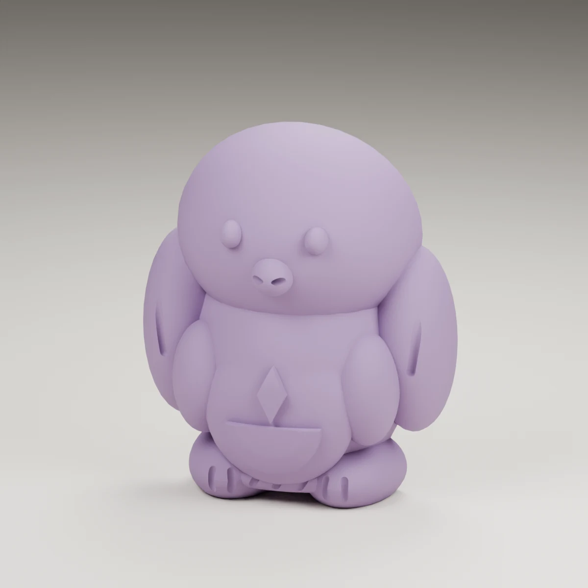 sunrise dove — render of the supplied sculpted V2 geometry