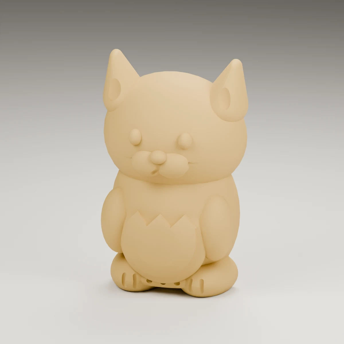 blossom cat — render of the supplied sculpted V2 geometry