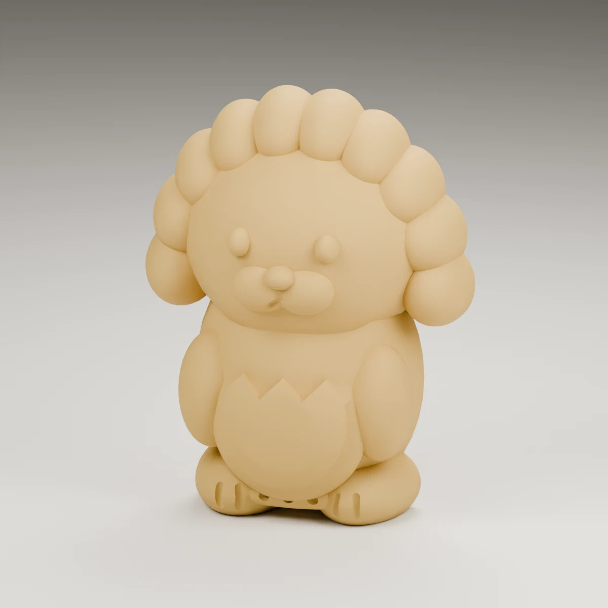 clover hedgehog — render of the supplied sculpted V2 geometry