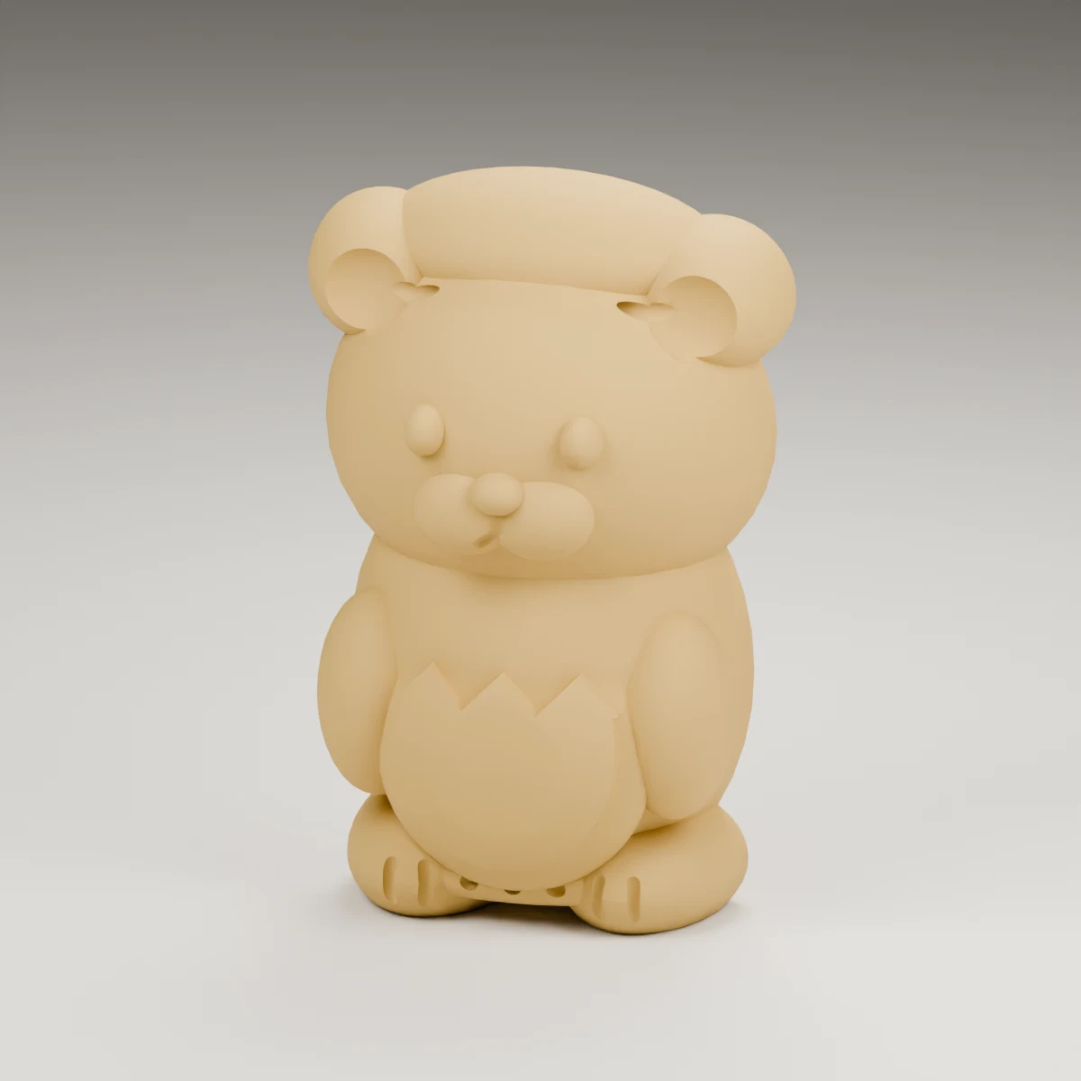 dreidel bear — render of the supplied sculpted V2 geometry