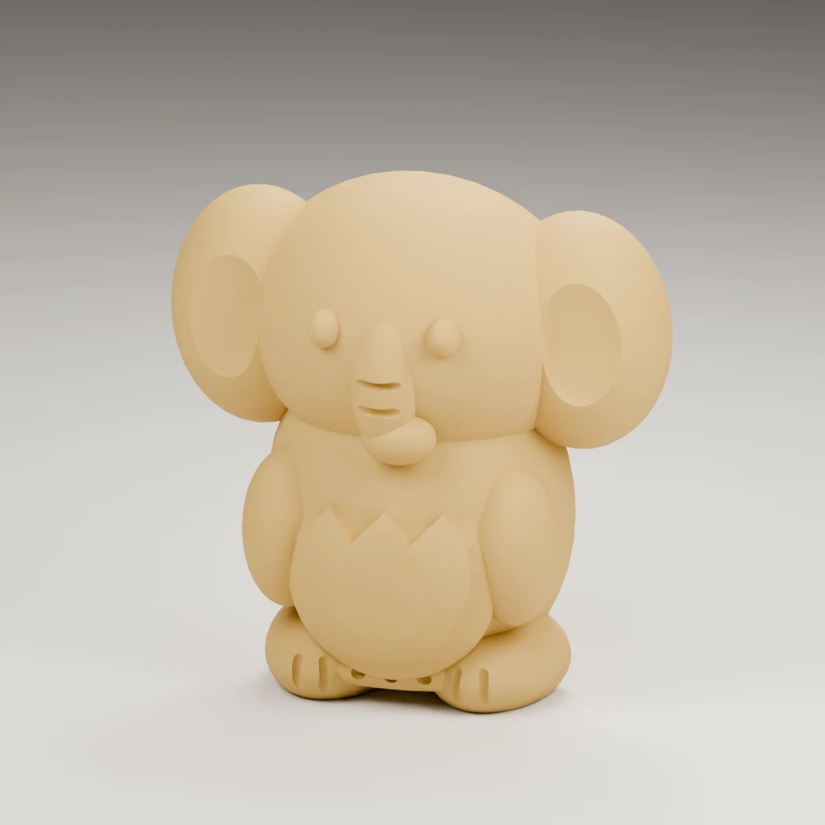 glow elephant — render of the supplied sculpted V2 geometry