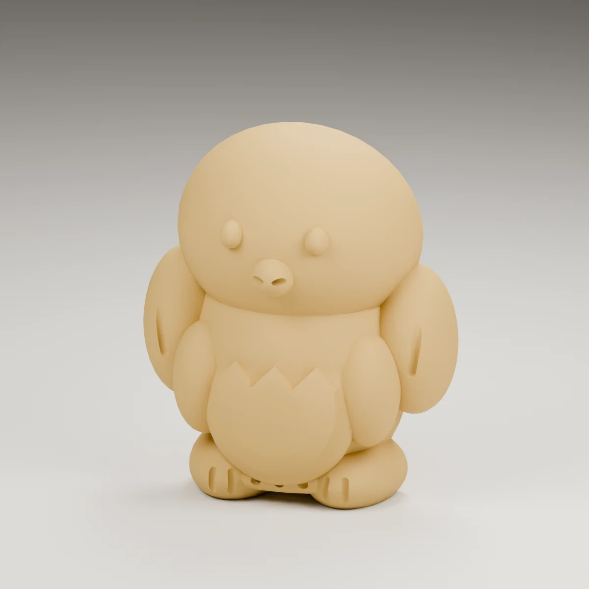 harvest penguin — render of the supplied sculpted V2 geometry