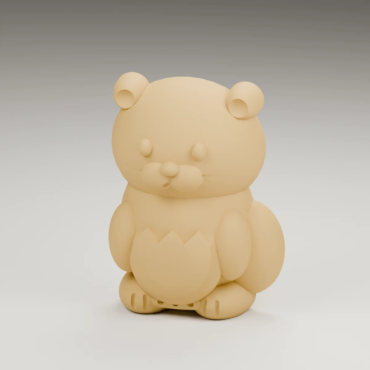 heart otter — render of the supplied sculpted V2 geometry