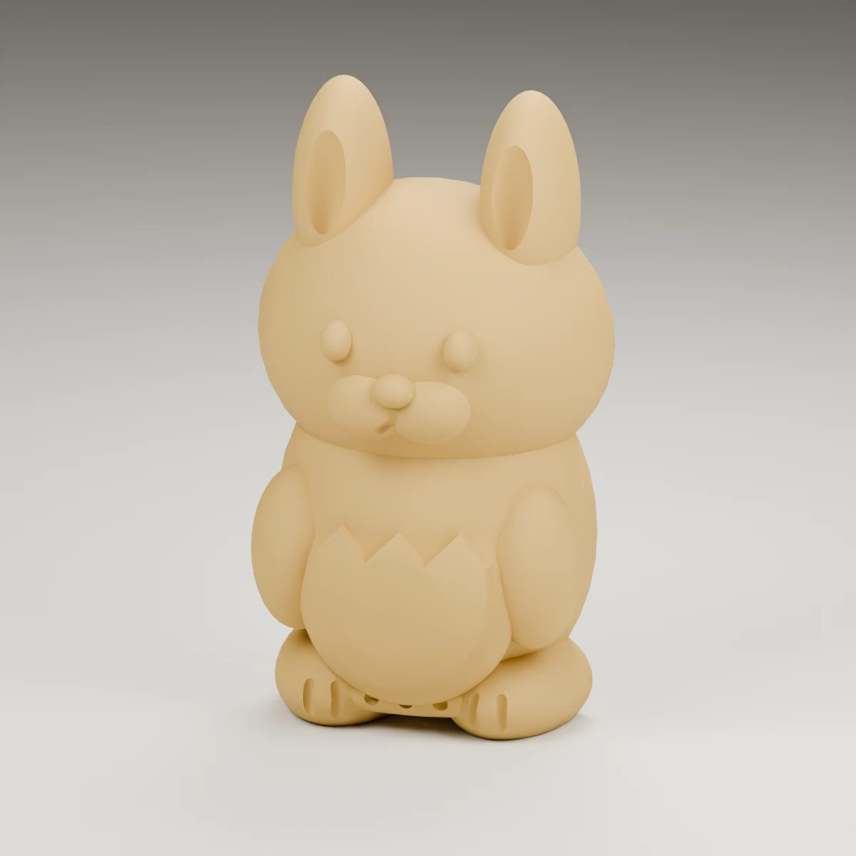 lantern bunny — render of the supplied sculpted V2 geometry