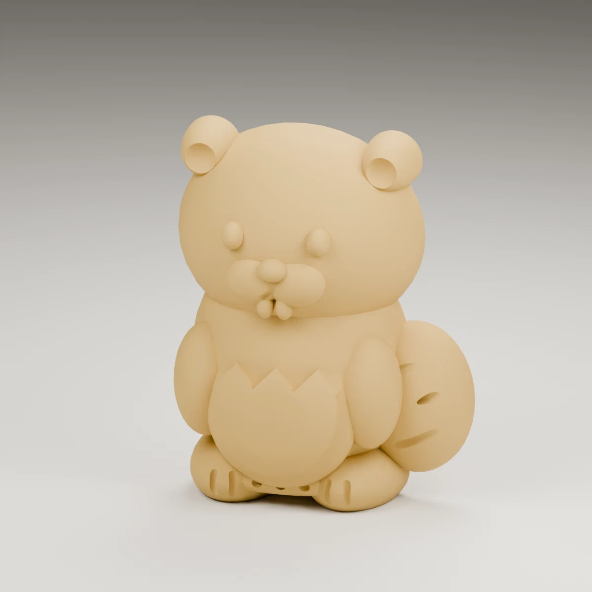 maple beaver — render of the supplied sculpted V2 geometry