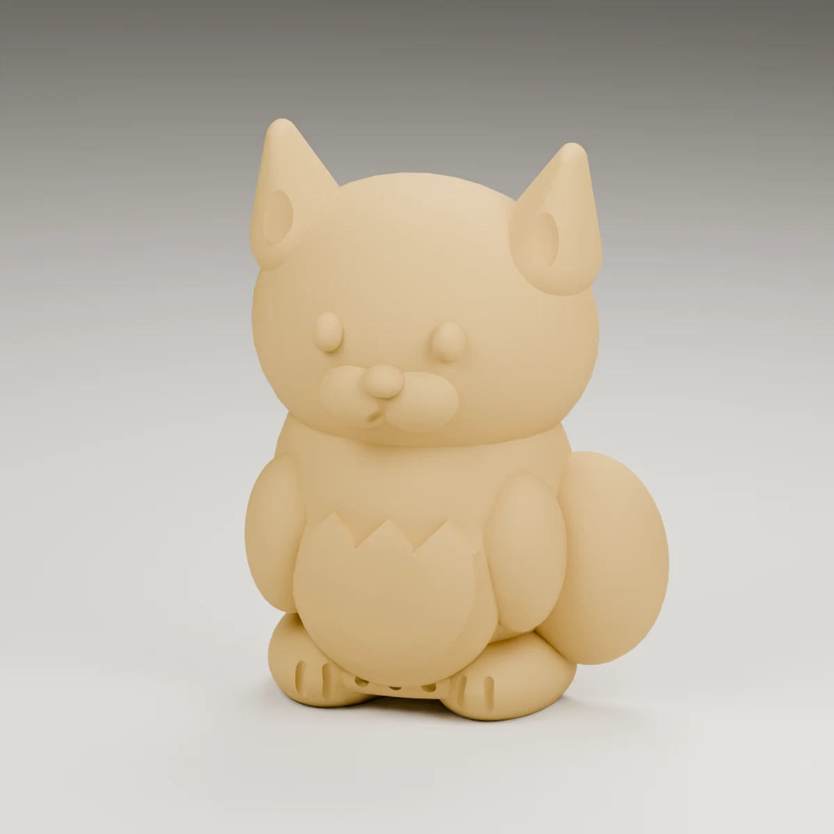 pumpkin fox — render of the supplied sculpted V2 geometry