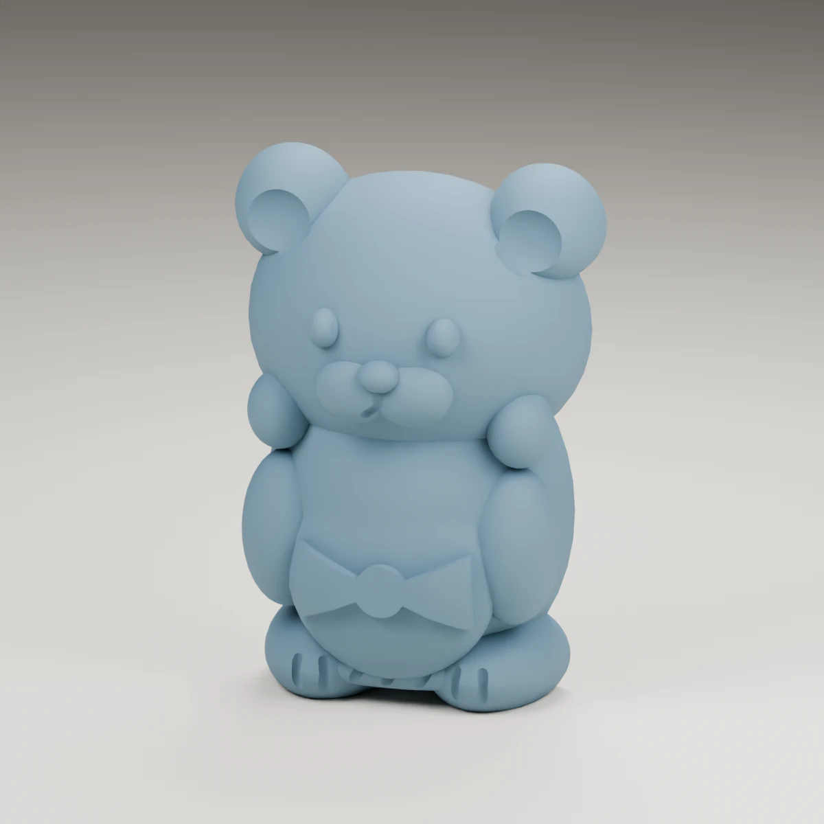bowtie bear — render of the supplied sculpted V2 geometry