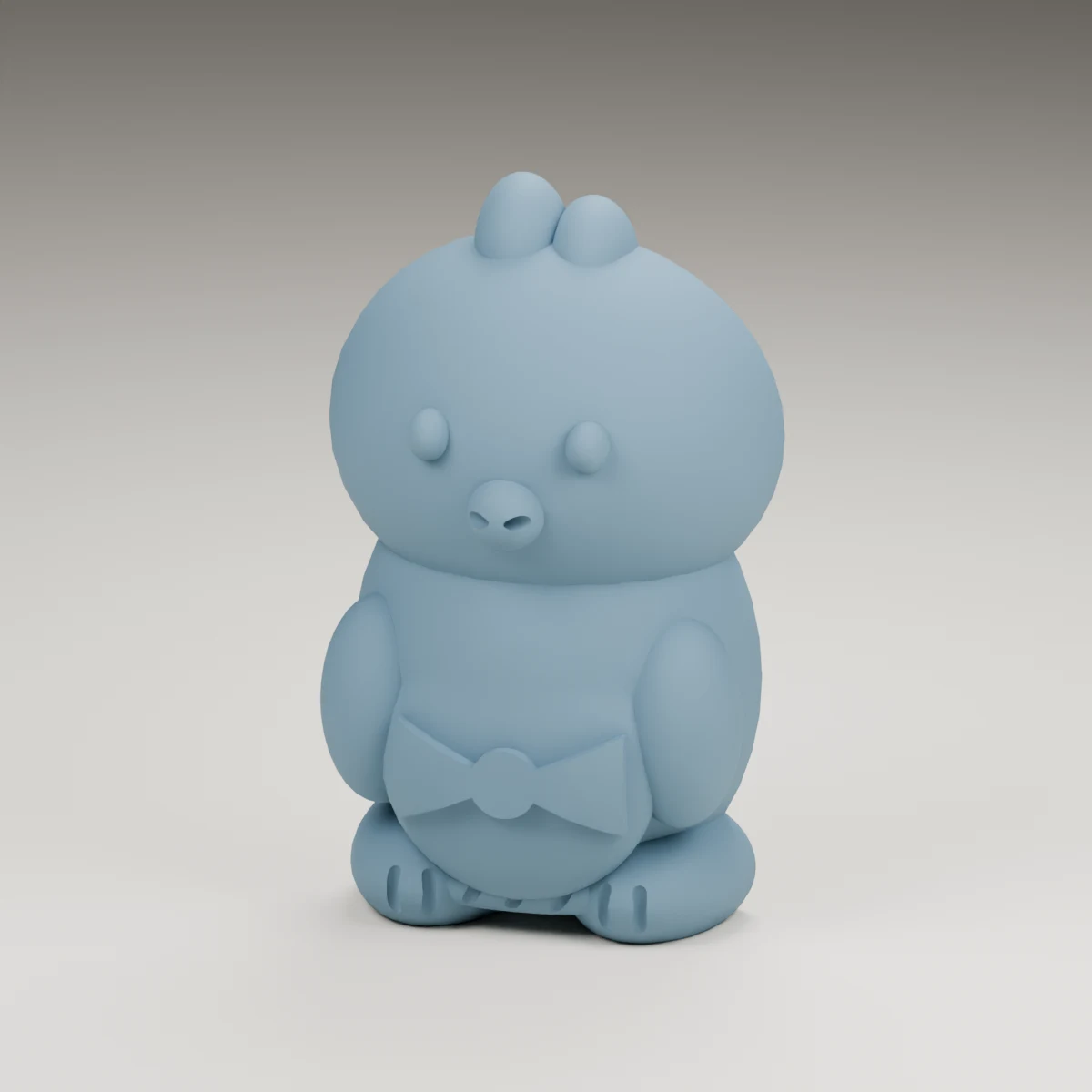 eggshell chick — render of the supplied sculpted V2 geometry