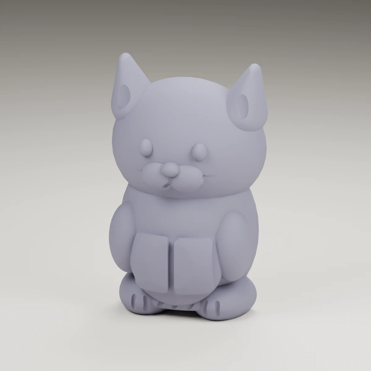 blossom cat — render of the supplied sculpted V2 geometry