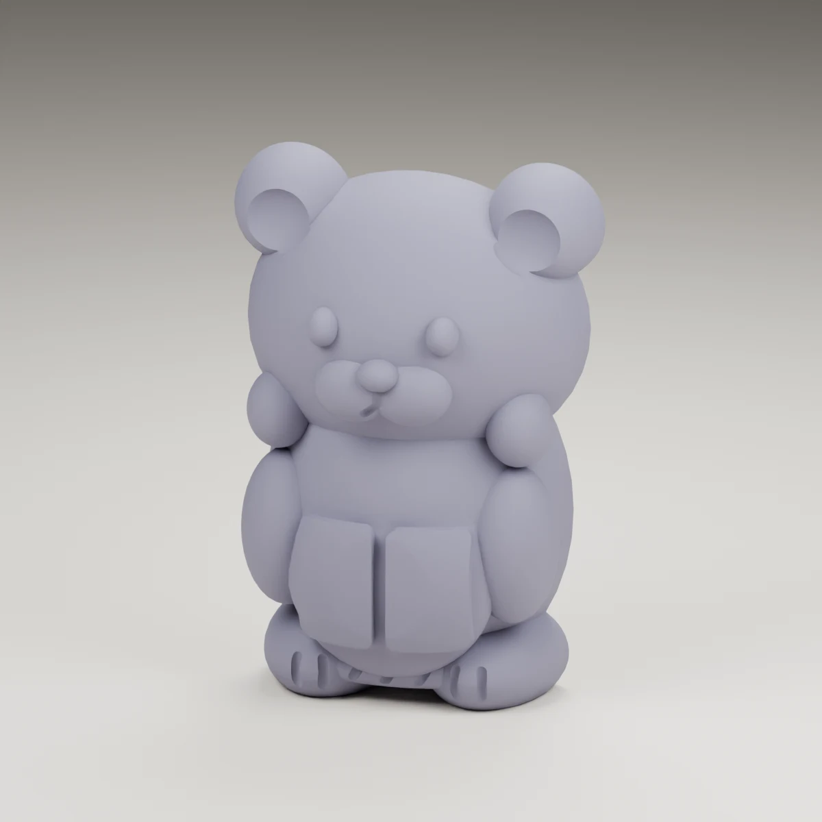 bowtie bear — render of the supplied sculpted V2 geometry