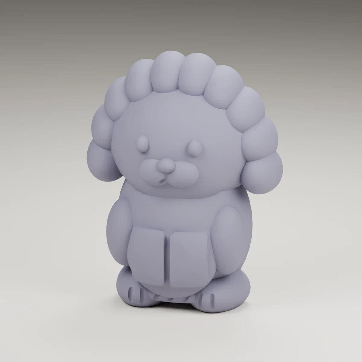 clover hedgehog — render of the supplied sculpted V2 geometry