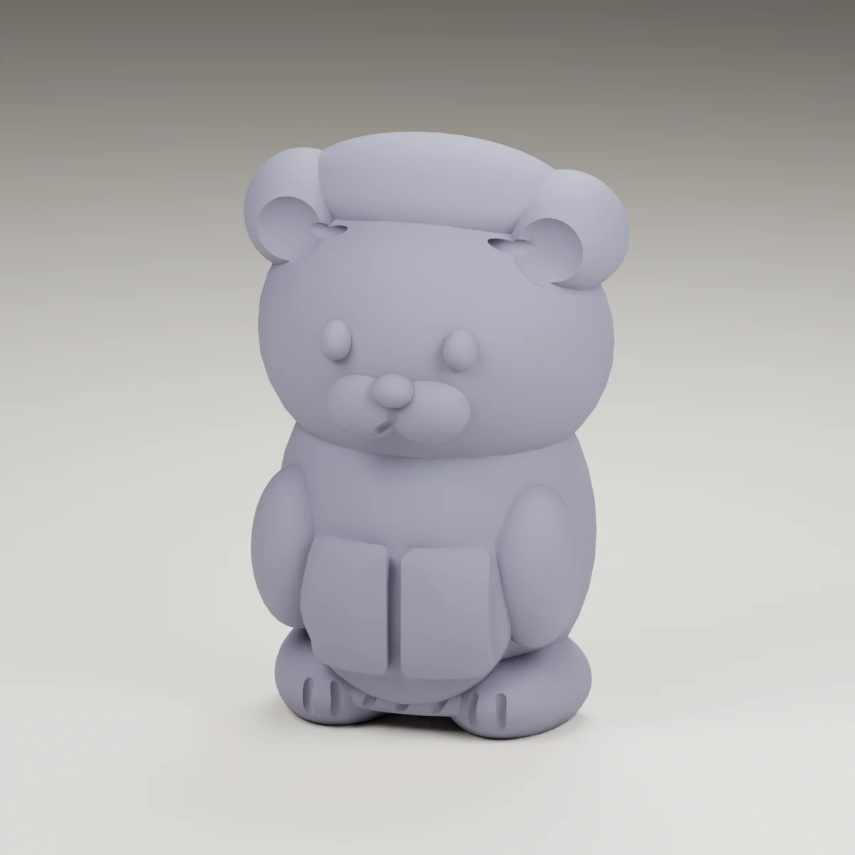 dreidel bear — render of the supplied sculpted V2 geometry