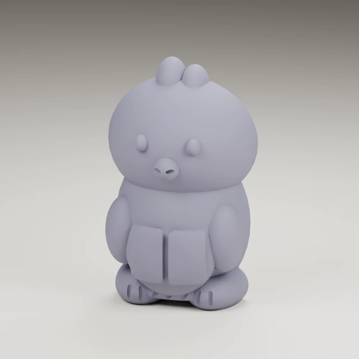 eggshell chick — render of the supplied sculpted V2 geometry
