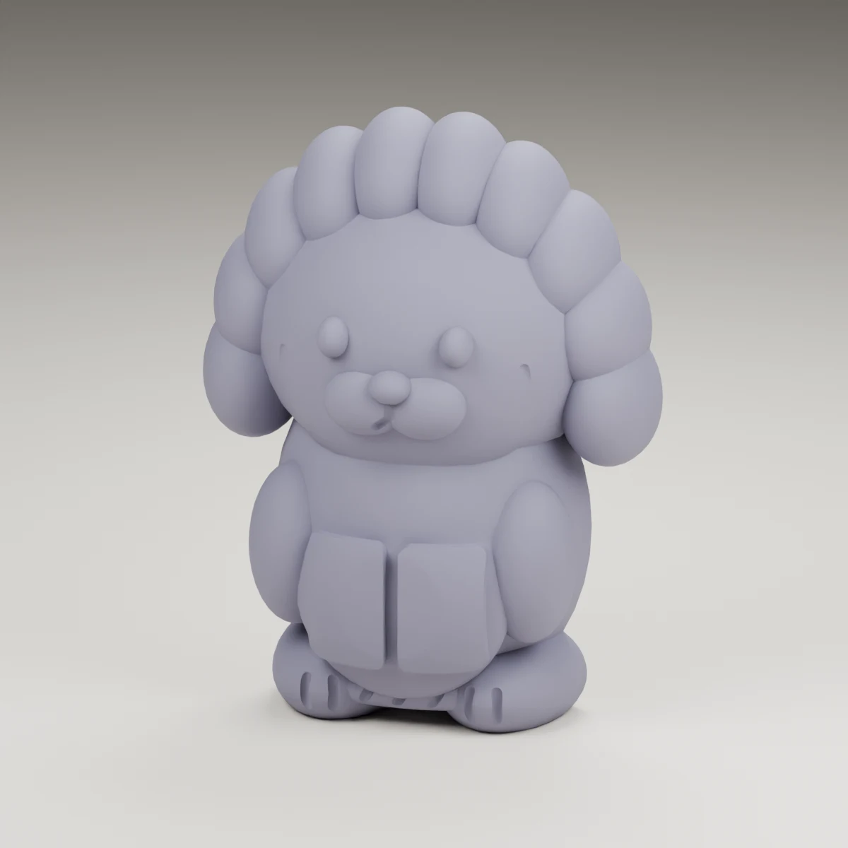 evergreen hedgehog — render of the supplied sculpted V2 geometry
