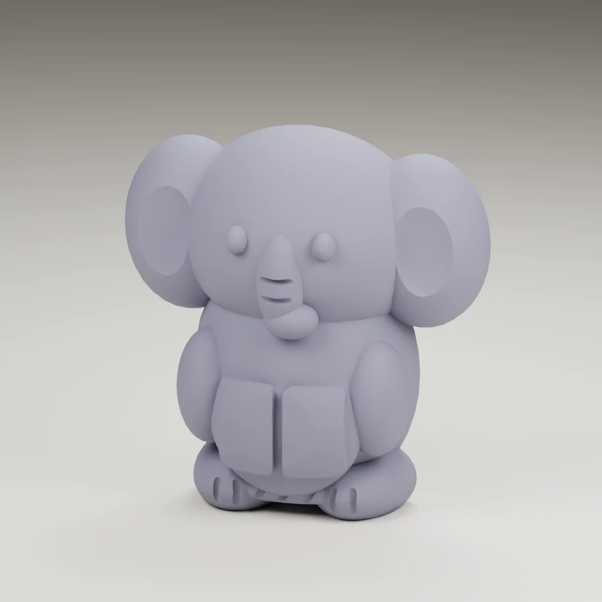 glow elephant — render of the supplied sculpted V2 geometry