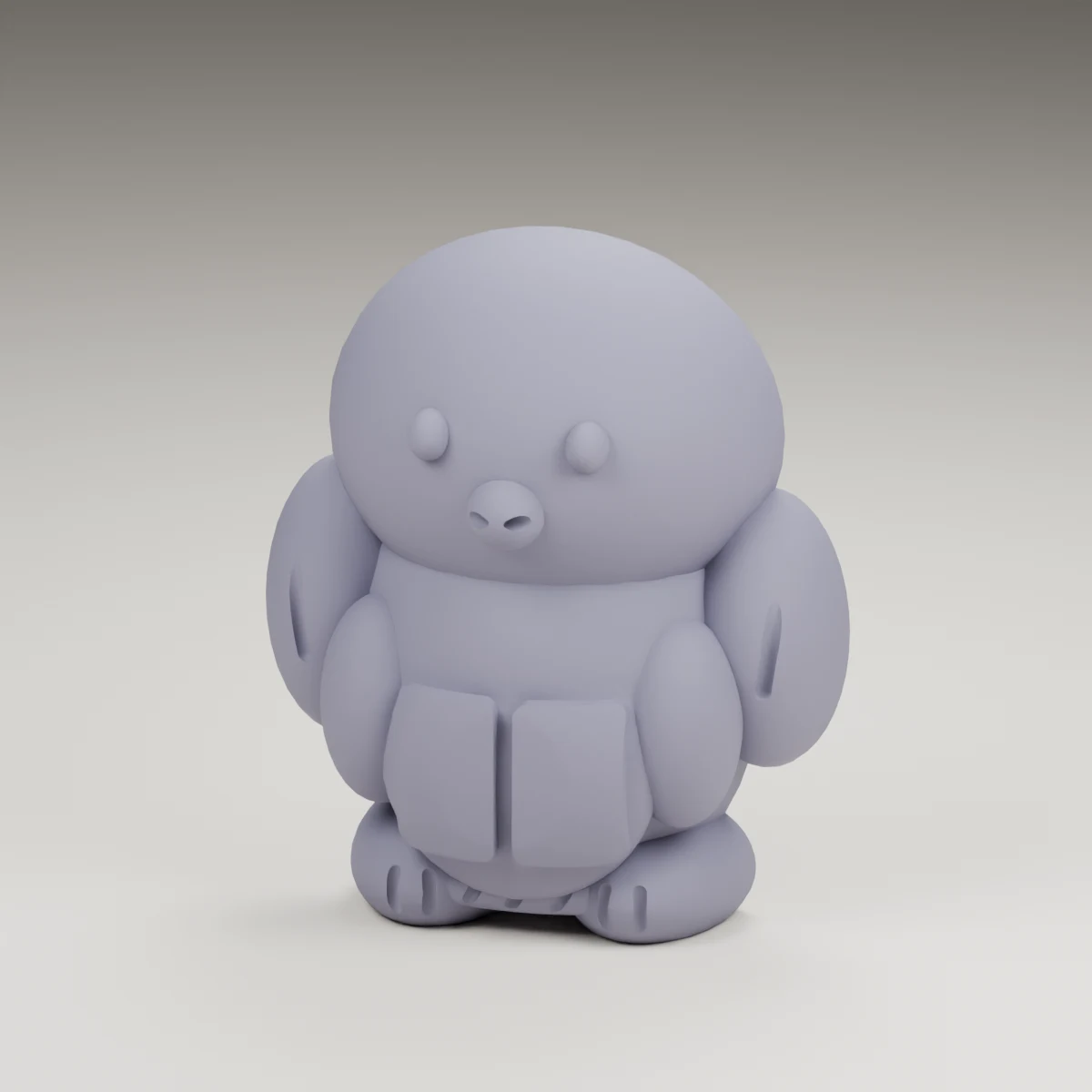 harvest penguin — render of the supplied sculpted V2 geometry