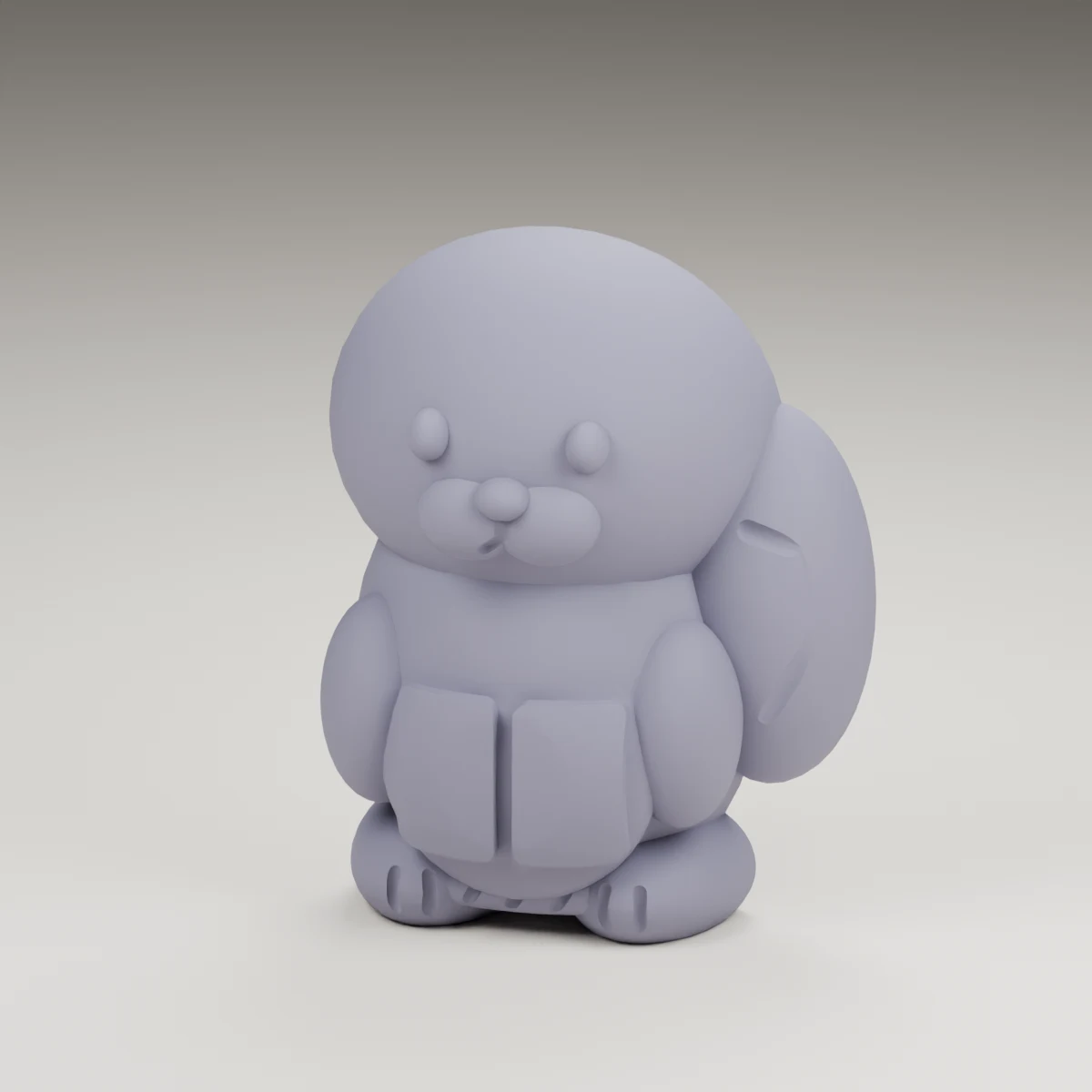 harvest squirrel — render of the supplied sculpted V2 geometry