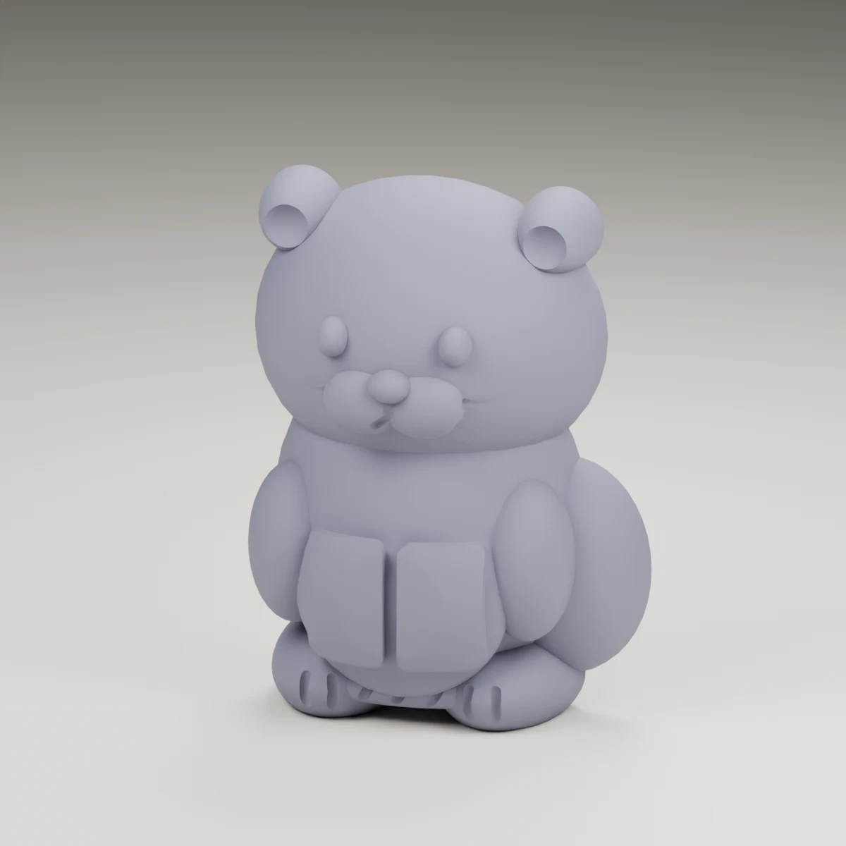 heart otter — render of the supplied sculpted V2 geometry