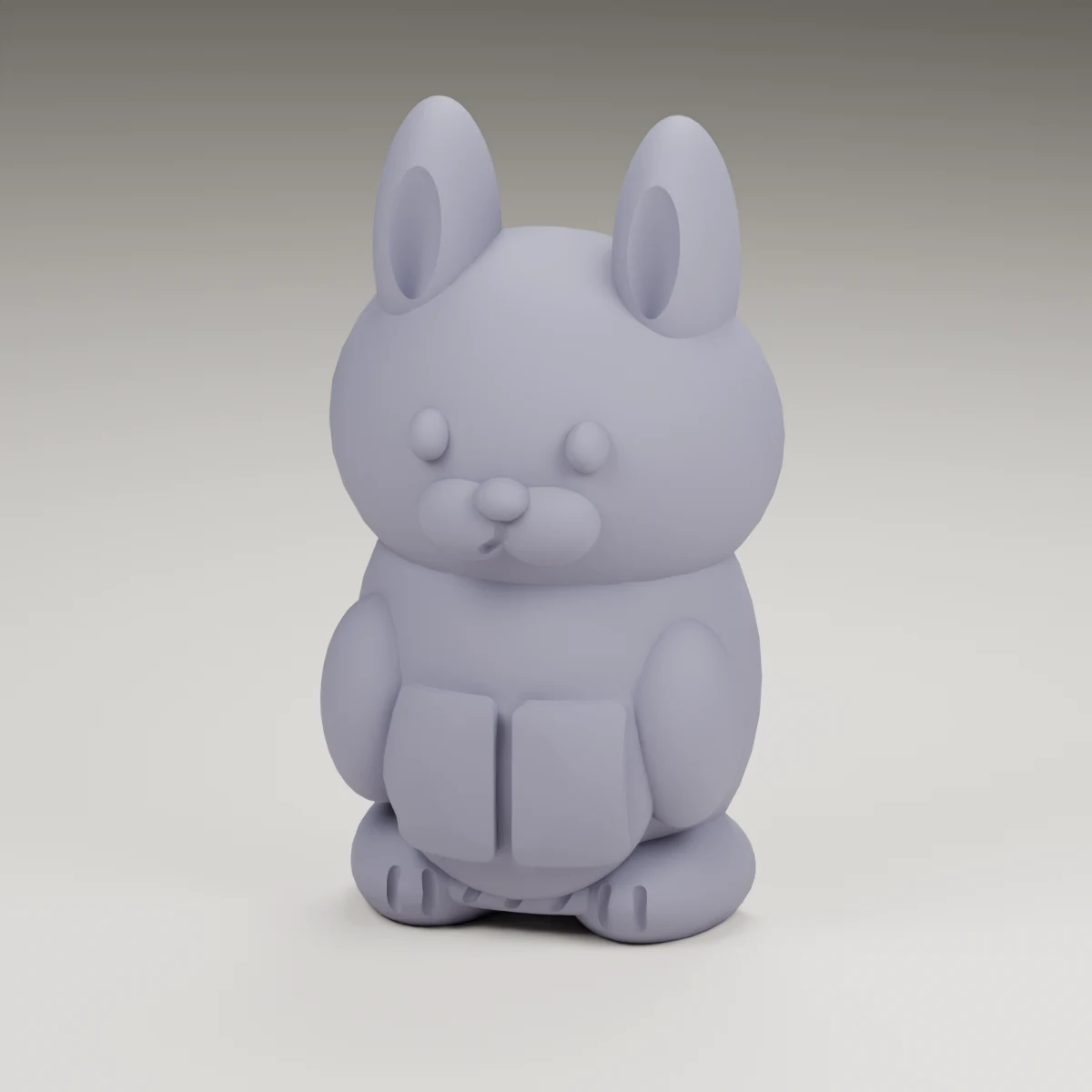 lantern bunny — render of the supplied sculpted V2 geometry