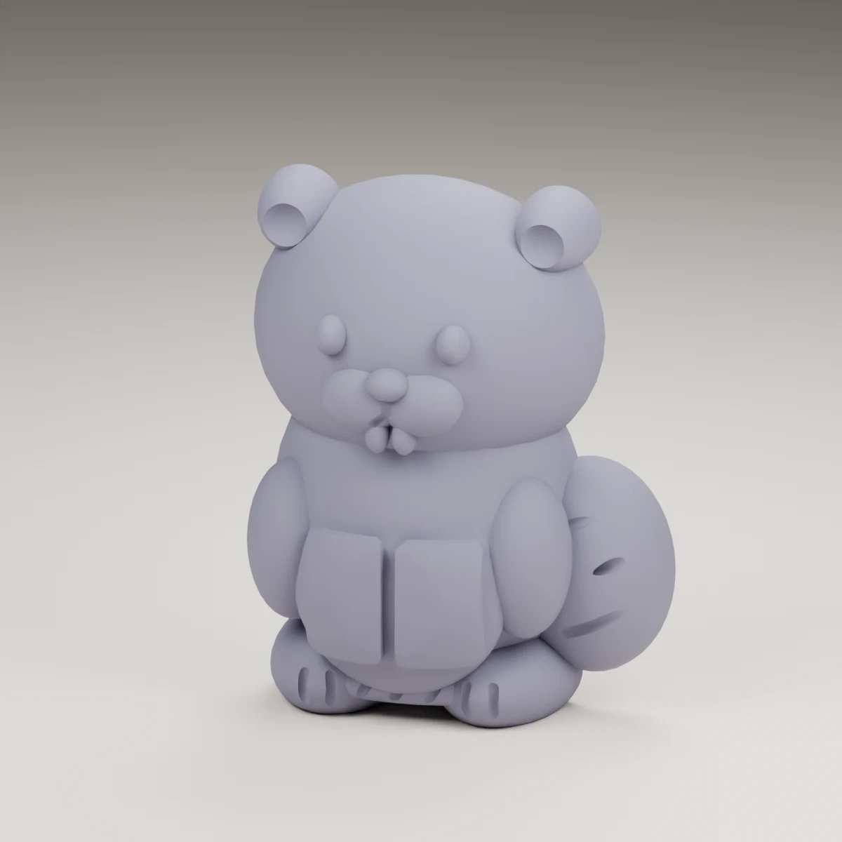 maple beaver — render of the supplied sculpted V2 geometry
