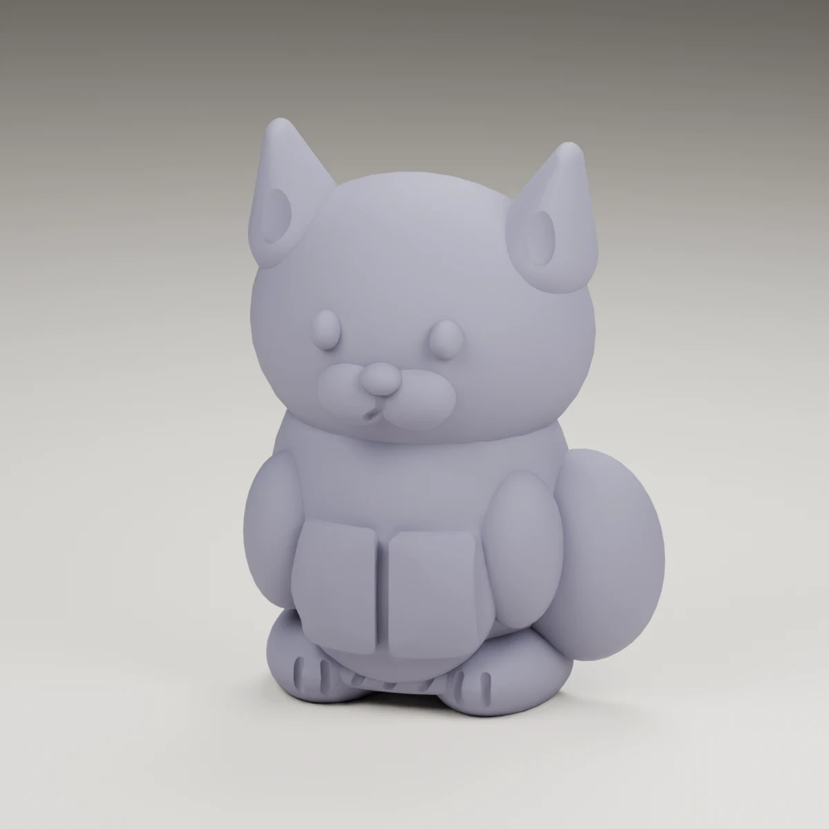 pumpkin fox — render of the supplied sculpted V2 geometry