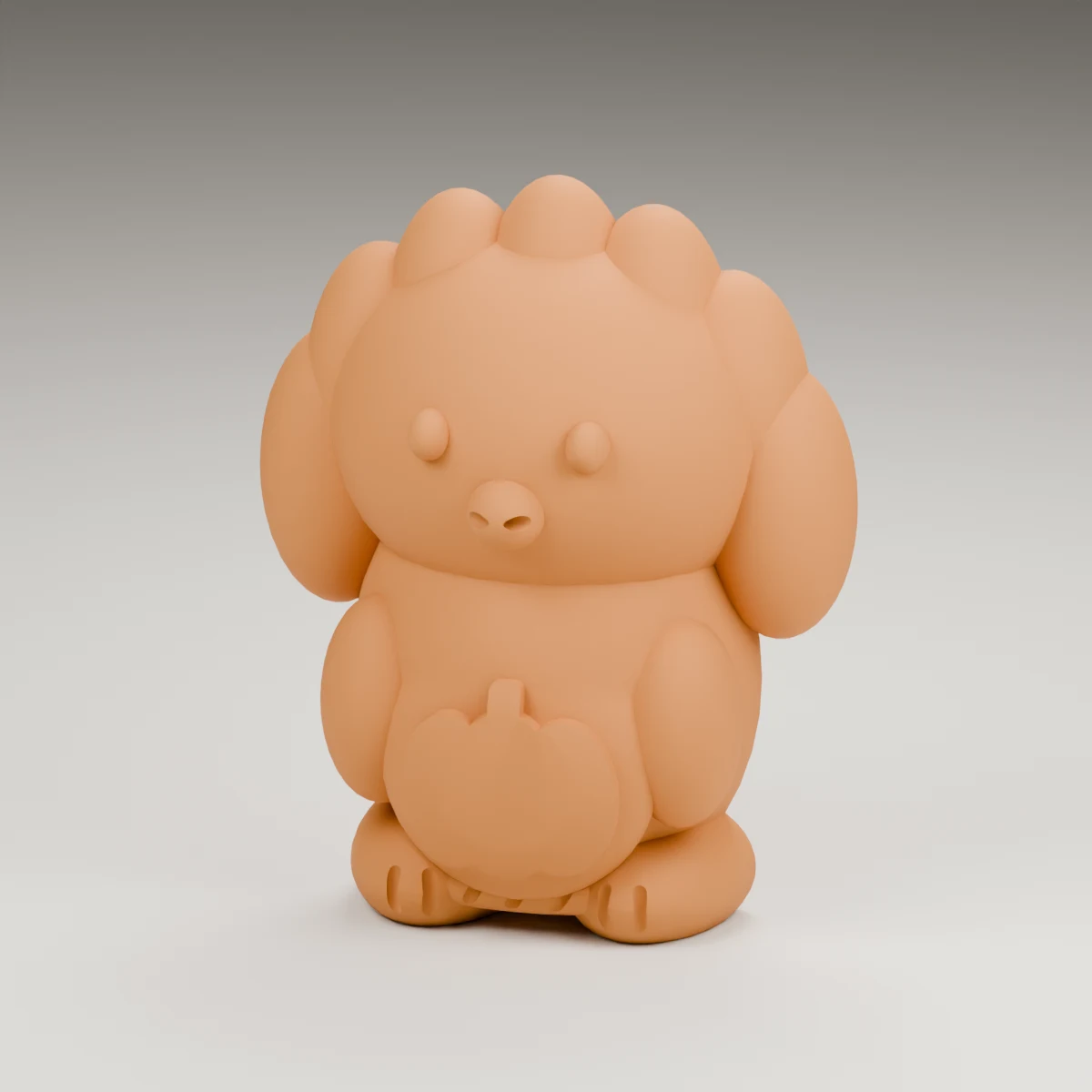acorn turkey — render of the supplied sculpted V2 geometry
