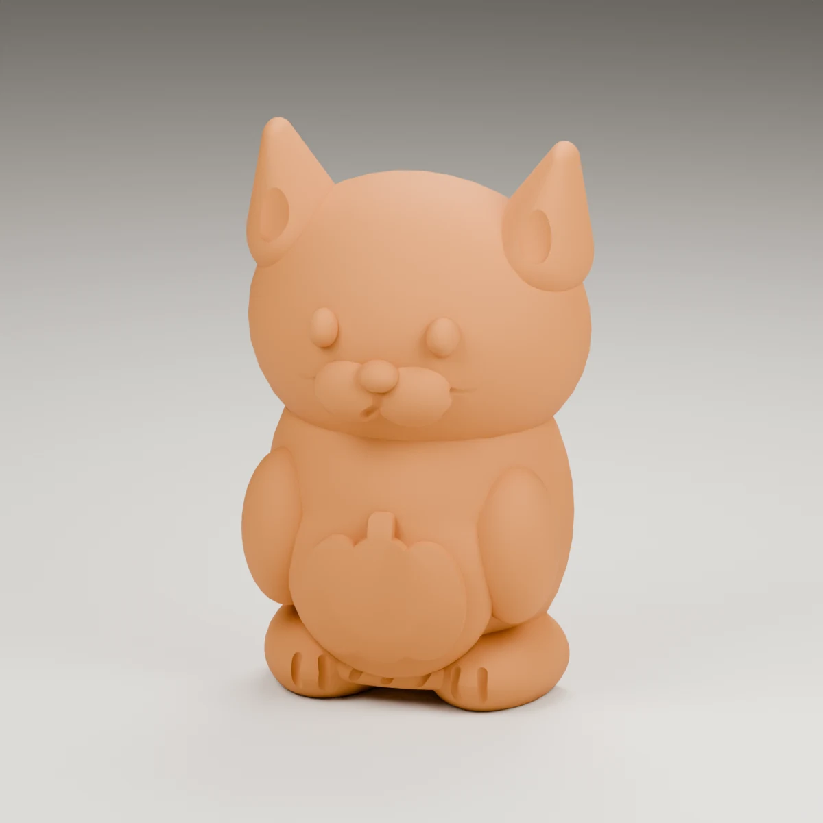 blossom cat — render of the supplied sculpted V2 geometry