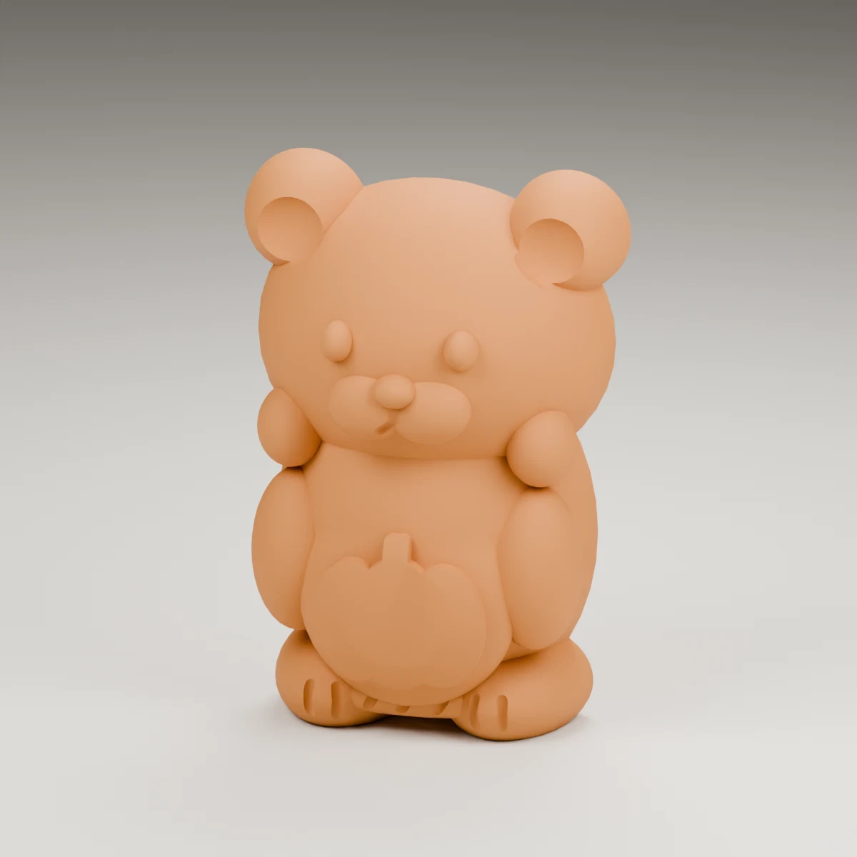 bowtie bear — render of the supplied sculpted V2 geometry