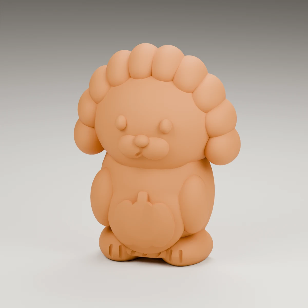 clover hedgehog — render of the supplied sculpted V2 geometry