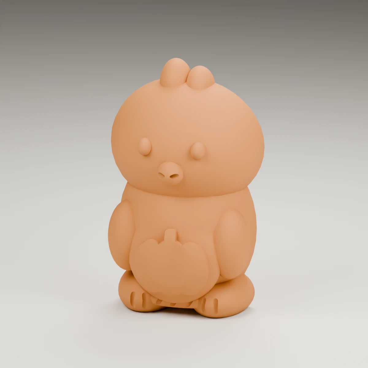 eggshell chick — render of the supplied sculpted V2 geometry