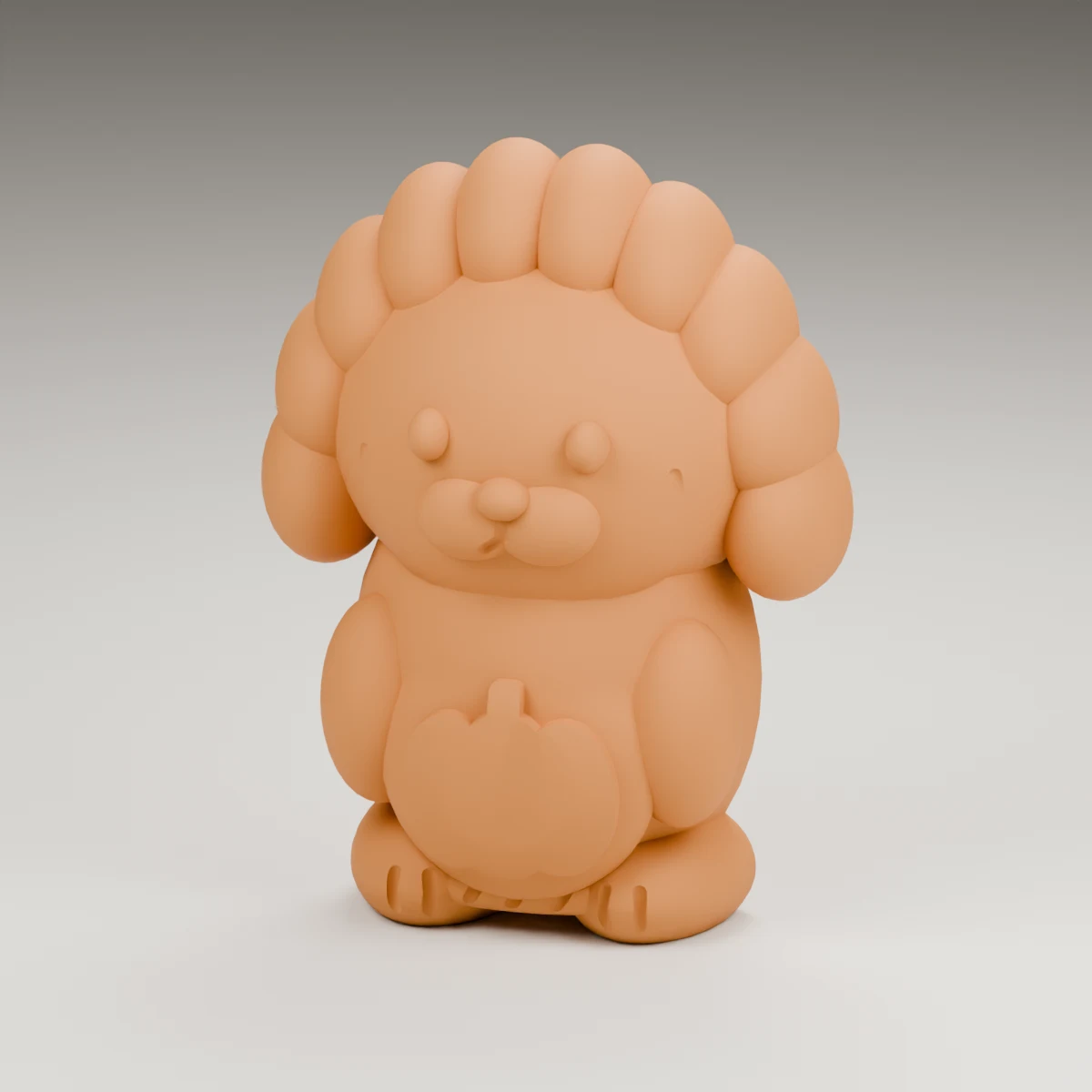 evergreen hedgehog — render of the supplied sculpted V2 geometry