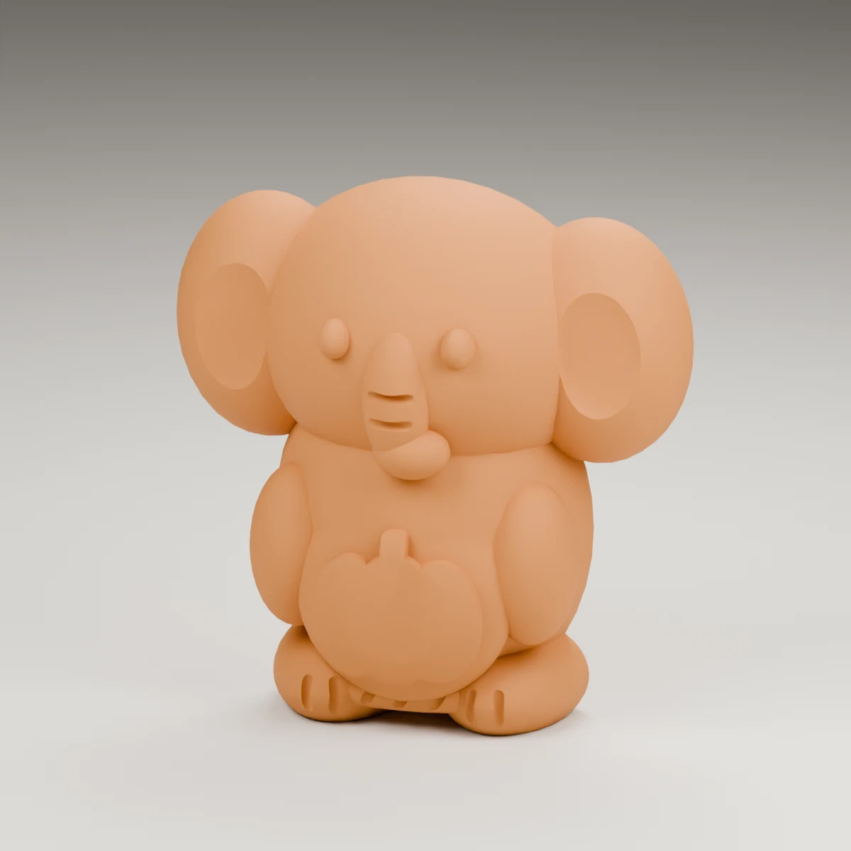 glow elephant — render of the supplied sculpted V2 geometry