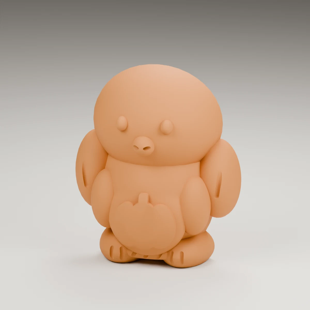 harvest penguin — render of the supplied sculpted V2 geometry