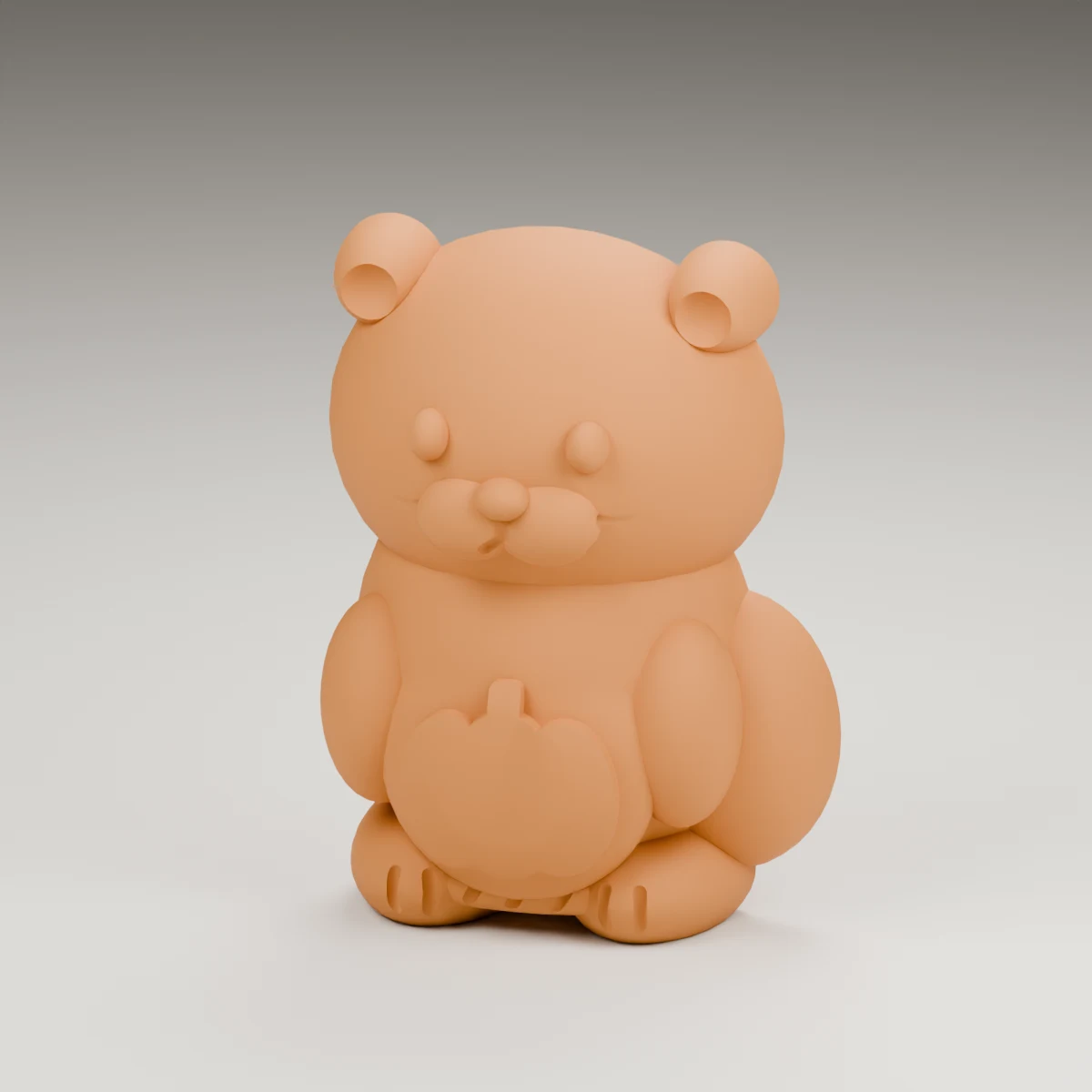 heart otter — render of the supplied sculpted V2 geometry