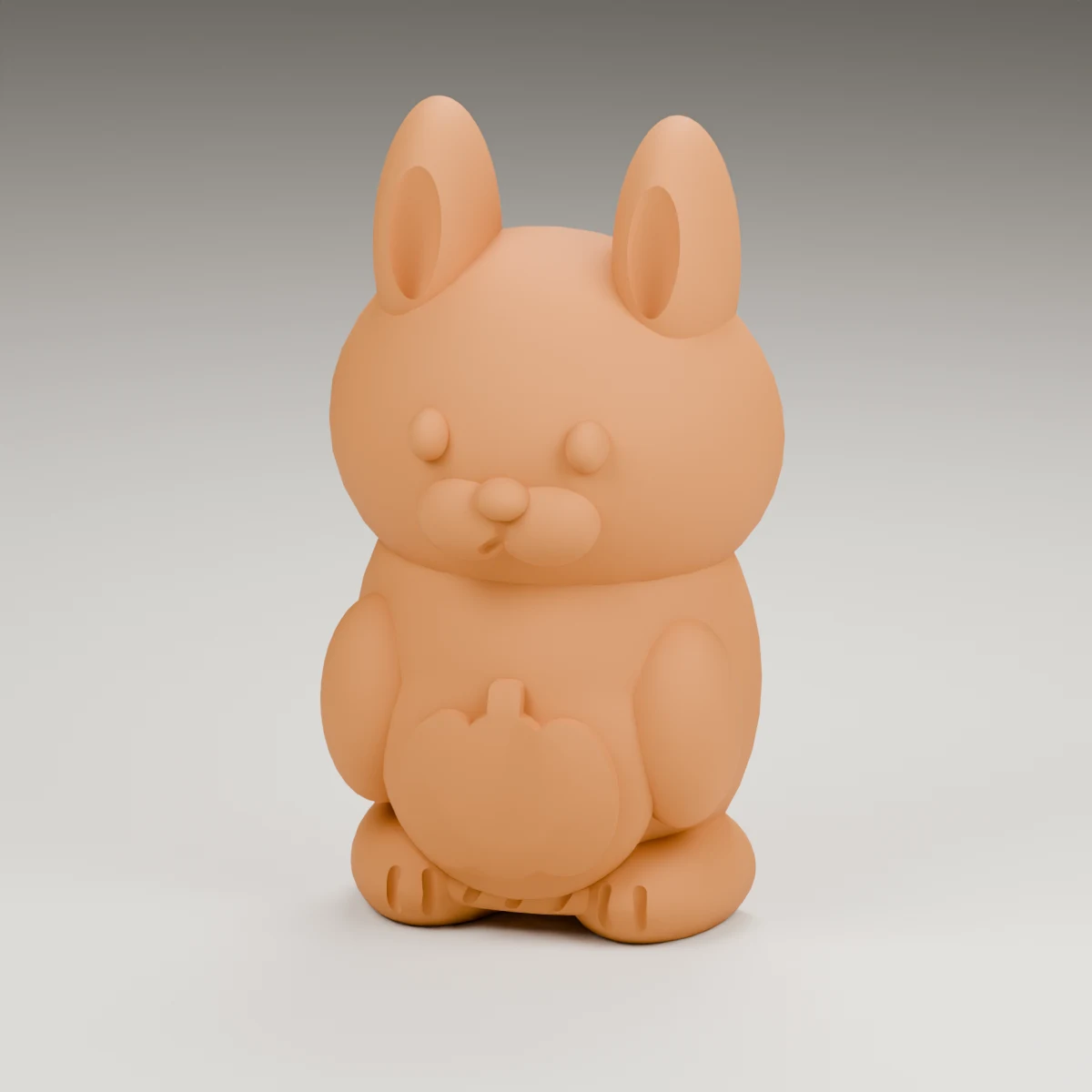 lantern bunny — render of the supplied sculpted V2 geometry