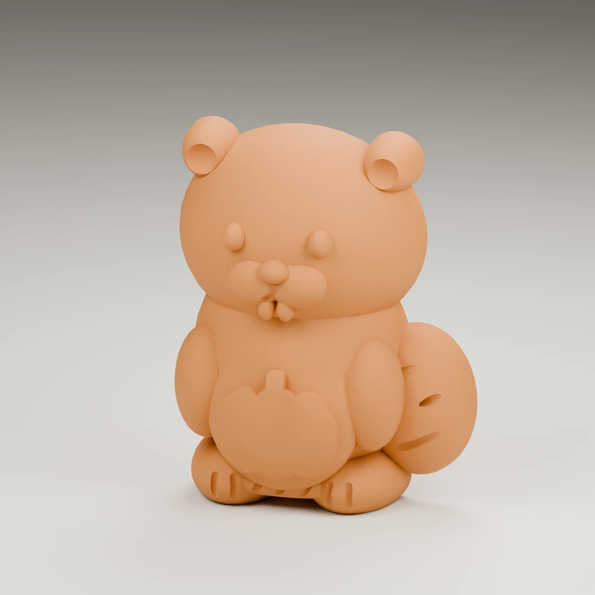 maple beaver — render of the supplied sculpted V2 geometry