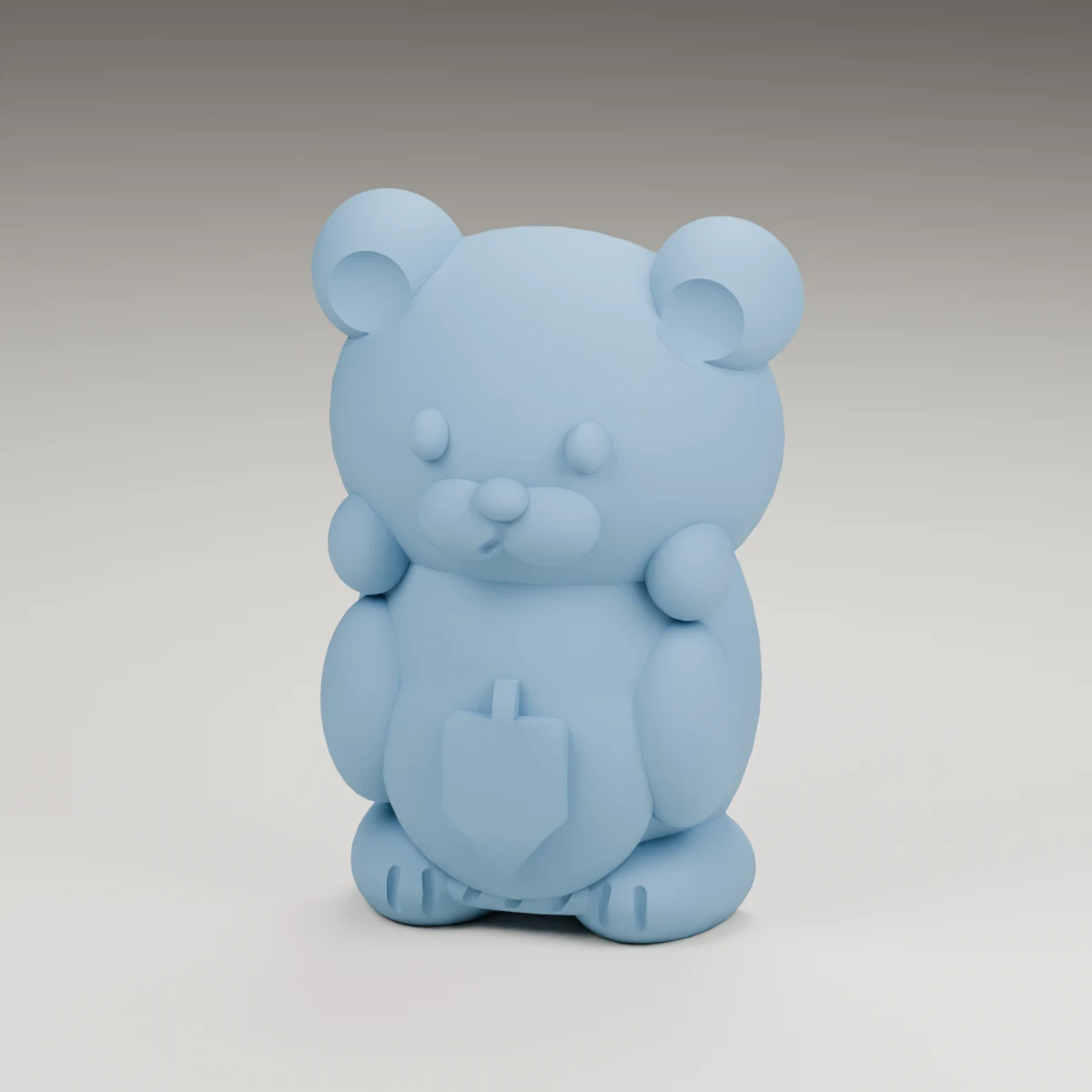 bowtie bear — render of the supplied sculpted V2 geometry